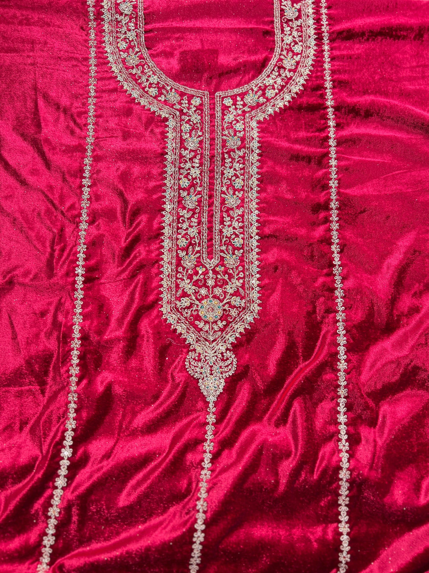 Timeless Winter Couture: Embroidered Velvet Ensemble