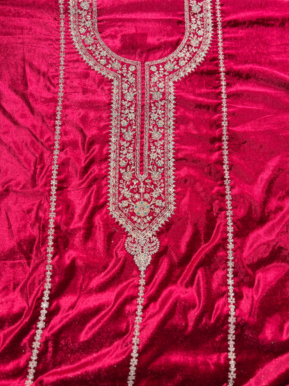 Timeless Winter Couture: Embroidered Velvet Ensemble