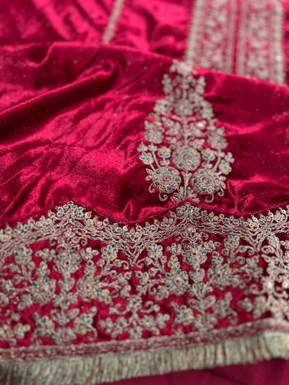 Timeless Winter Couture: Embroidered Velvet Ensemble