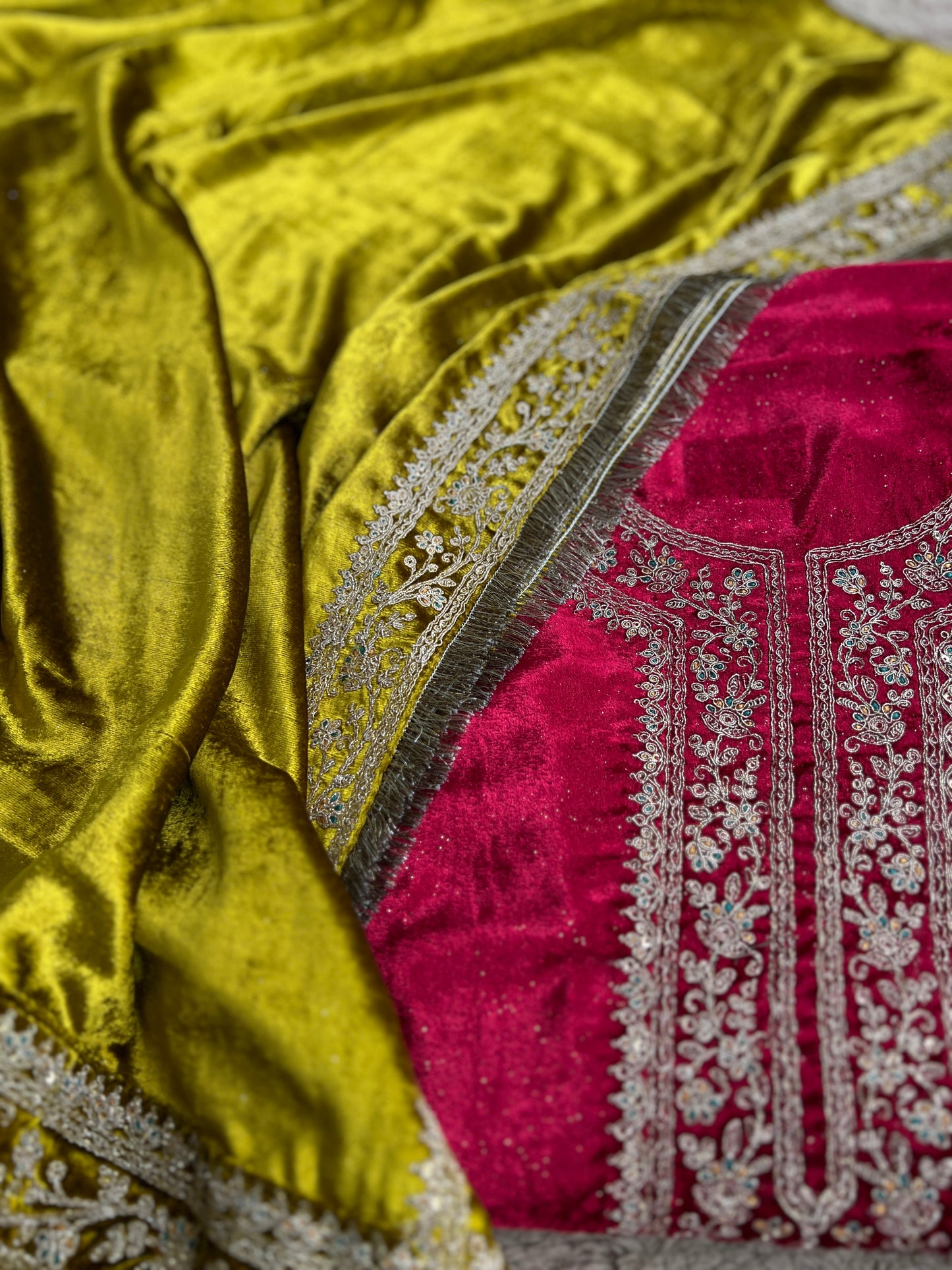 Timeless Winter Couture: Embroidered Velvet Ensemble