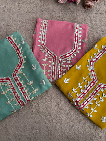 Full Gota Patti Embroidered Top with Tissue Gota Dupatta