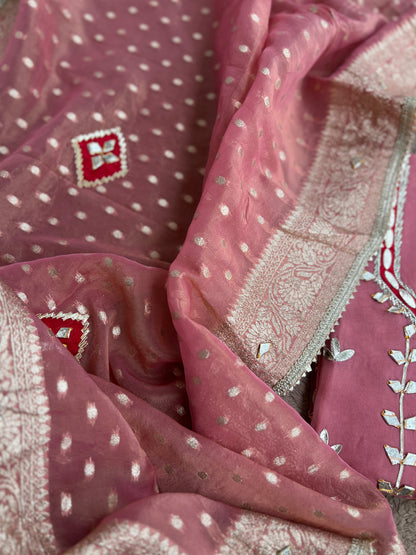 Full Gota Patti Embroidered Top with Tissue Gota Dupatta