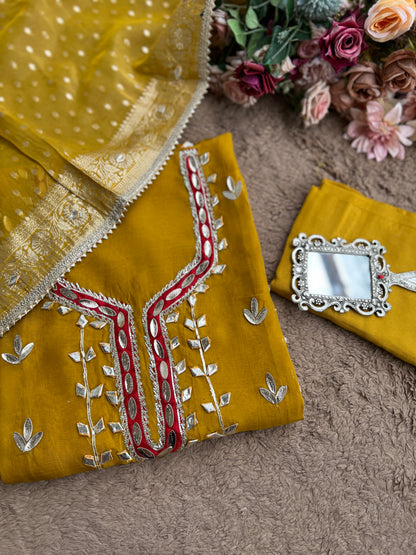 Full Gota Patti Embroidered Top with Tissue Gota Dupatta