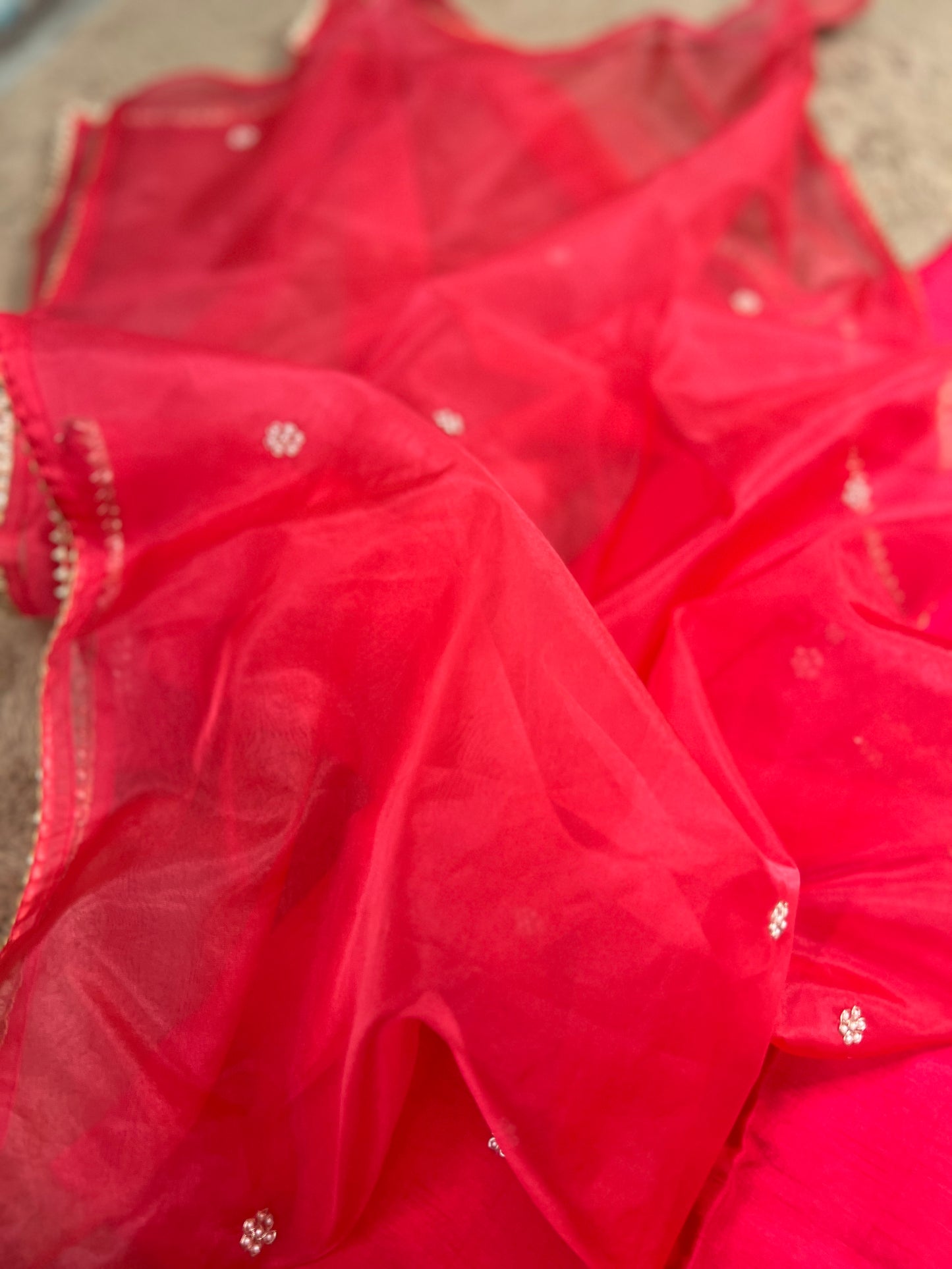 Dark Pink Dola Silk Suit with Handwork Ready to wear Salwar suit