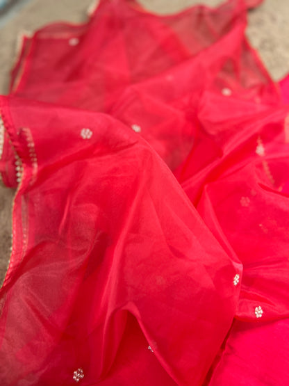Dark Pink Dola Silk Suit with Handwork Ready to wear Salwar suit