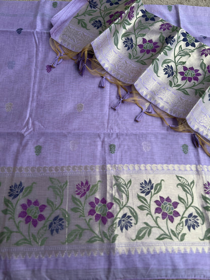 Heritage Jamdaani Weave Suit Set with Elegant Border Detailing