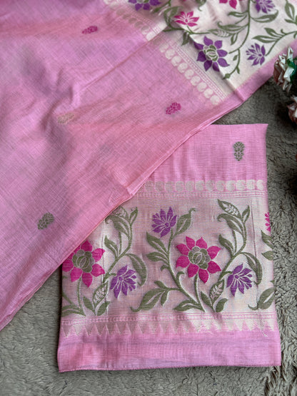 Heritage Jamdaani Weave Suit Set with Elegant Border Detailing