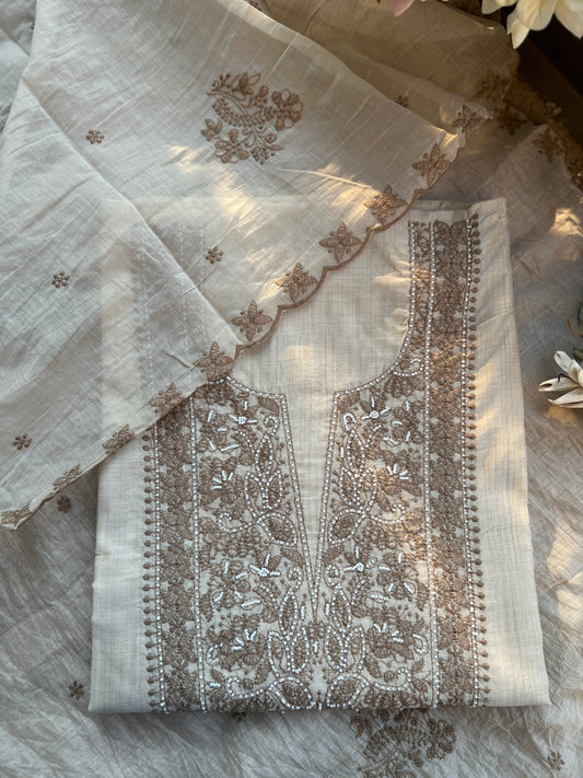 Mal Chanderi Embroidered Suit Set 🤍