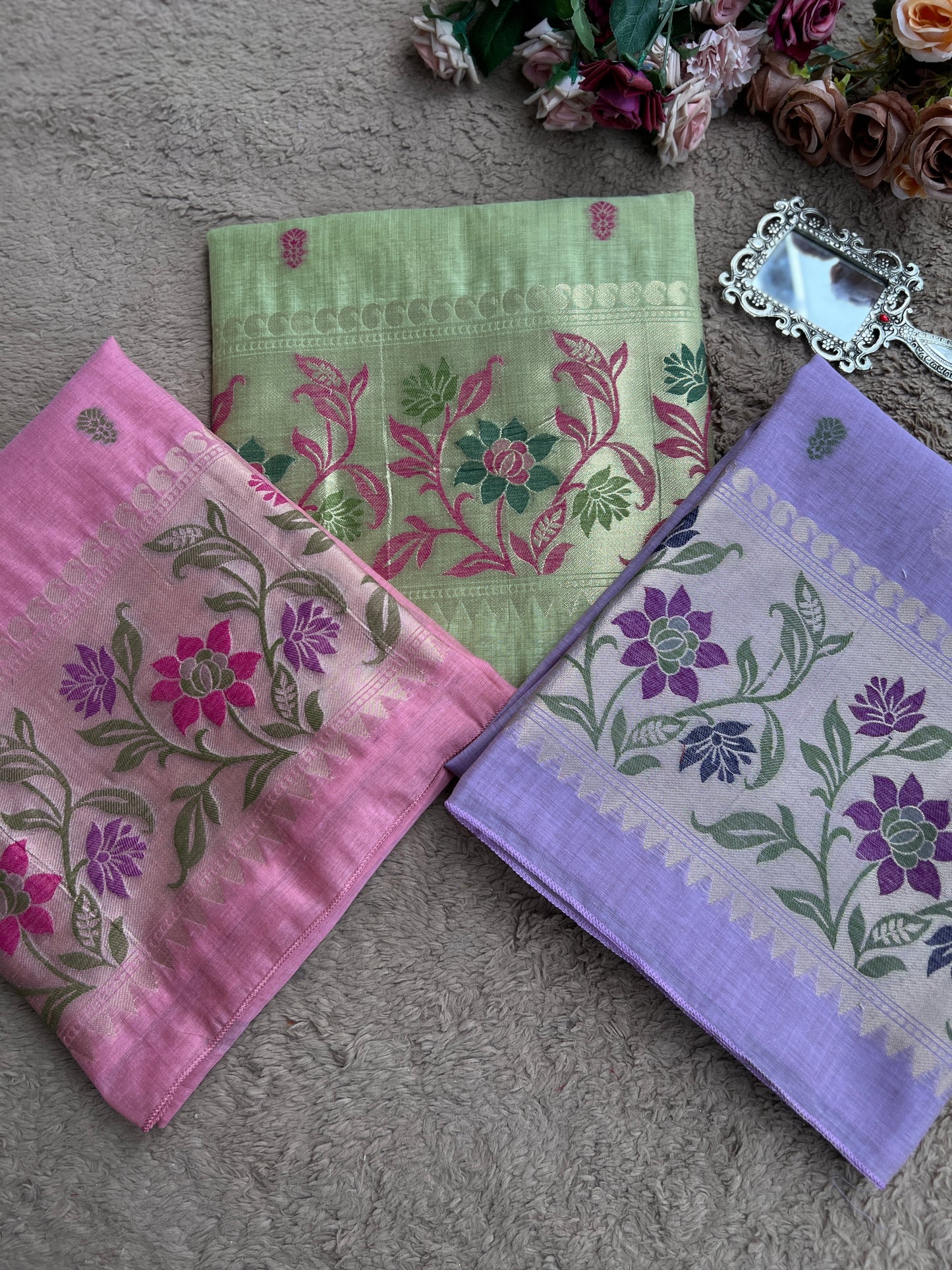 Heritage Jamdaani Weave Suit Set with Elegant Border Detailing