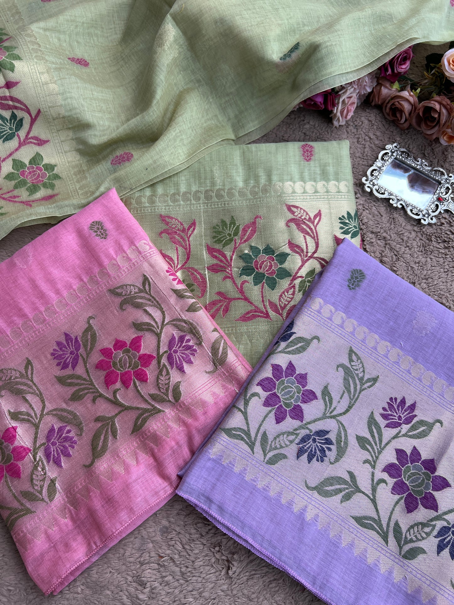 Heritage Jamdaani Weave Suit Set with Elegant Border Detailing