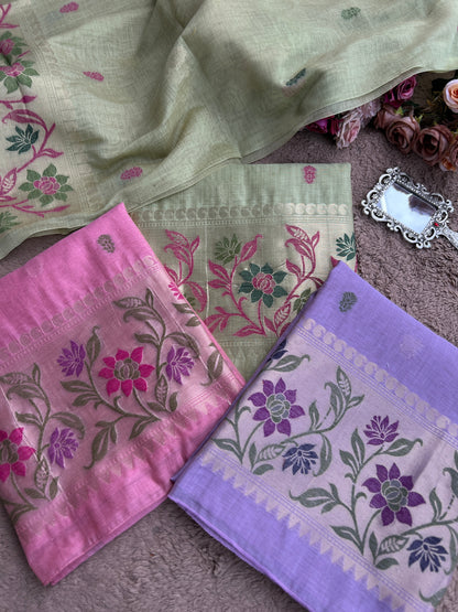 Heritage Jamdaani Weave Suit Set with Elegant Border Detailing