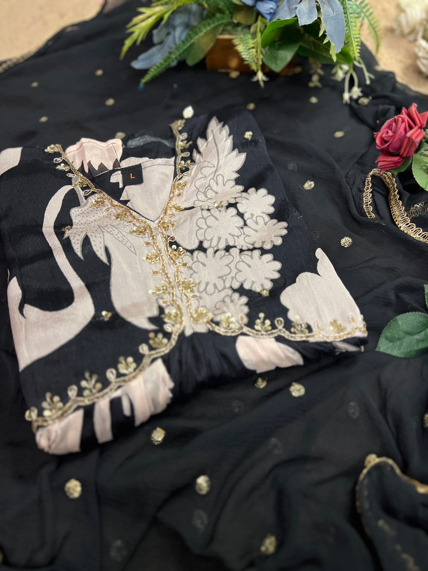 Black And White  Aaliya cut ready to wear