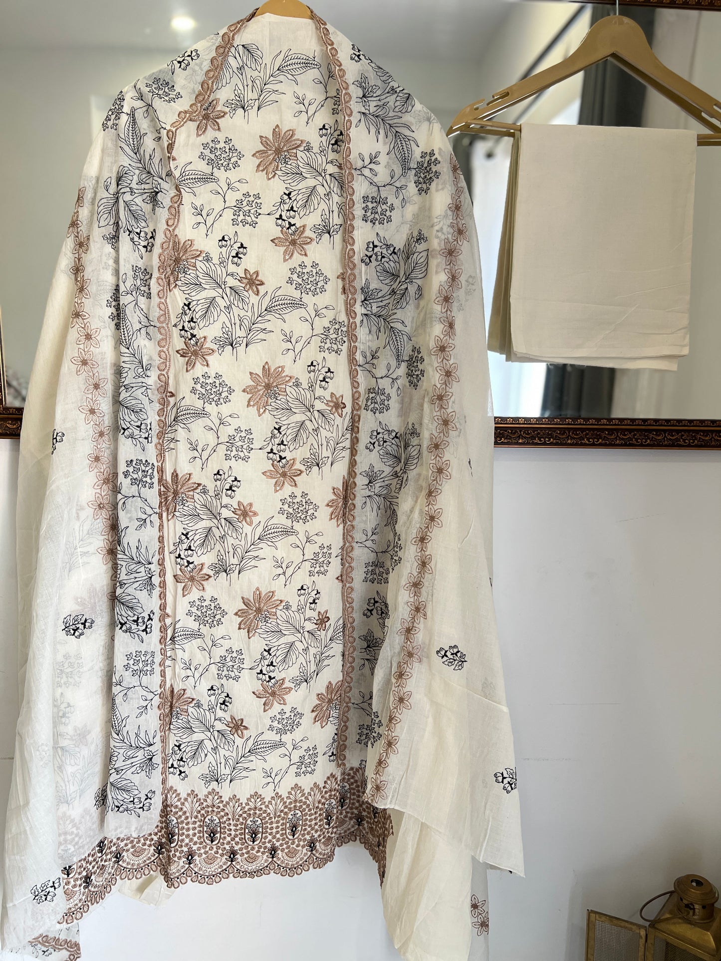 Ivory Bloom Chikankari Cotton Suit Set