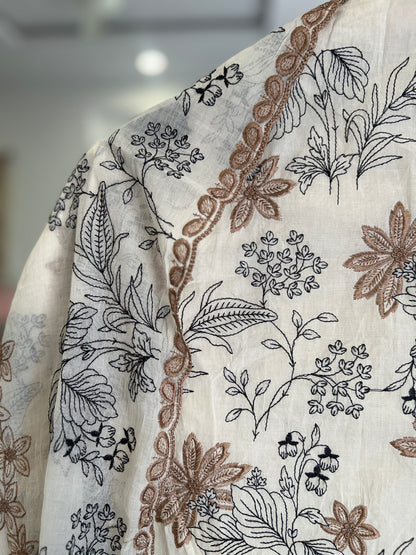 Ivory Bloom Chikankari Cotton Suit Set