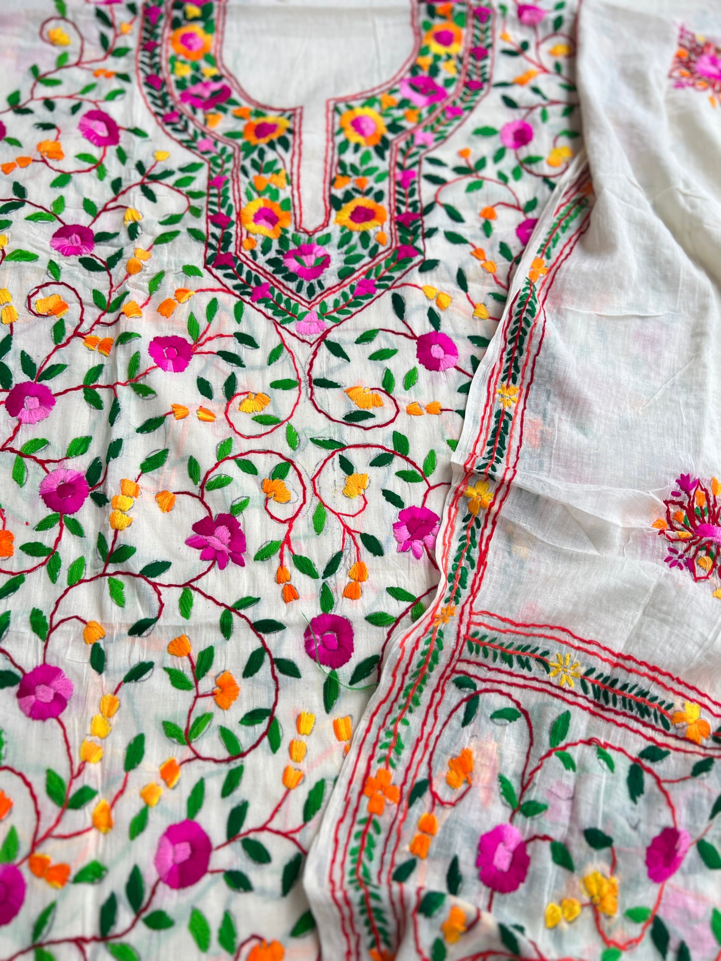 Gulbahar Ivory Hand-Embroidered Suit Set