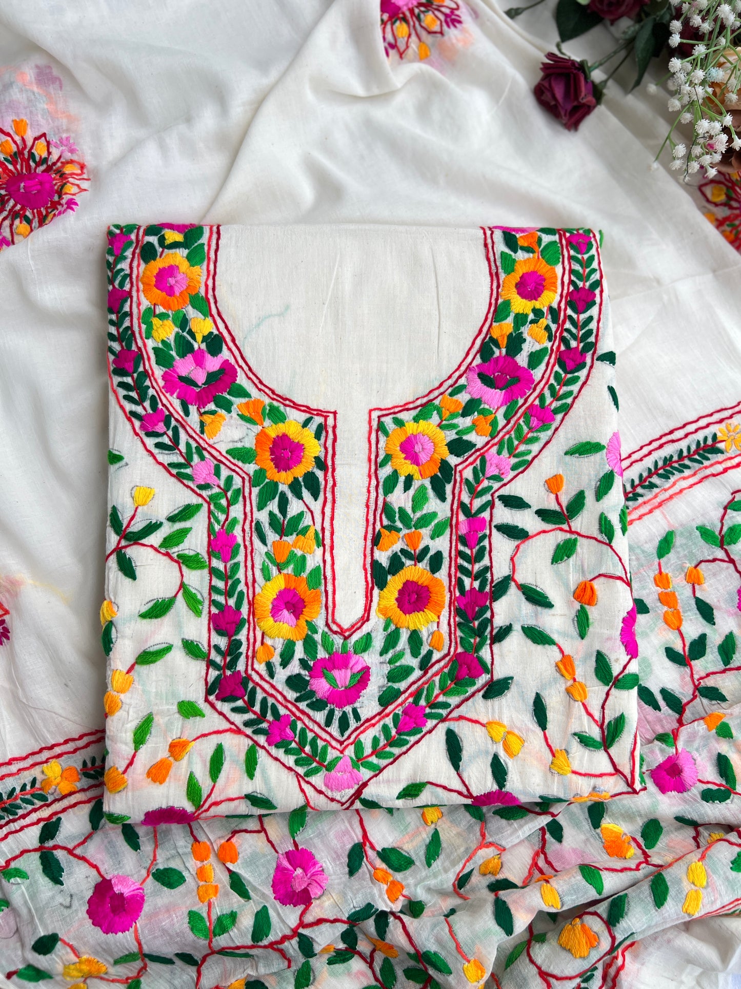 Gulbahar Ivory Hand-Embroidered Suit Set