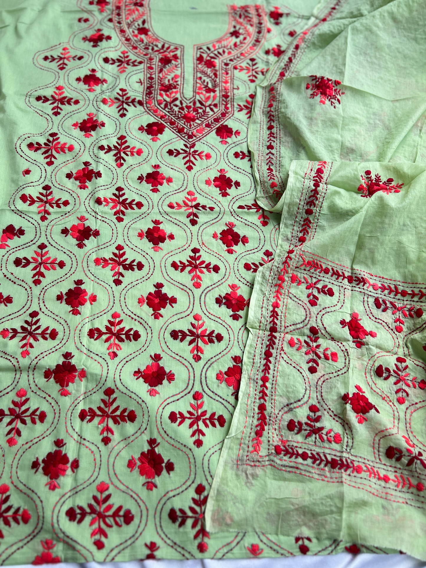 Mint Ruby Hand-Embroidered Suit Set