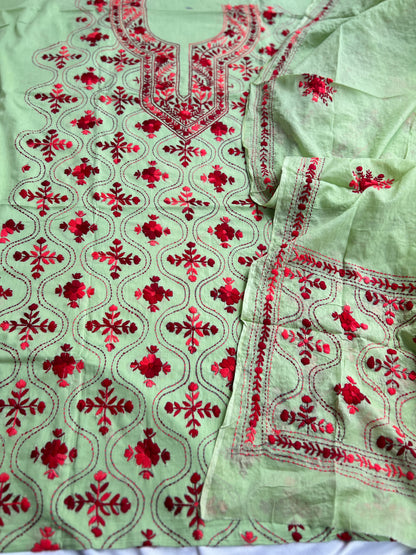 Mint Ruby Hand-Embroidered Suit Set