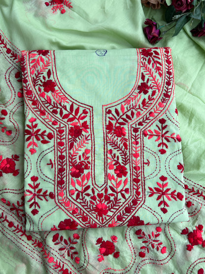 Mint Ruby Hand-Embroidered Suit Set