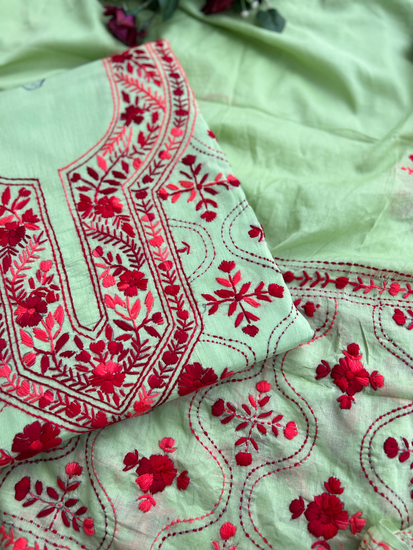 Mint Ruby Hand-Embroidered Suit Set