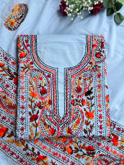 Autumn Paisley Hand-Embroidered Suit Set