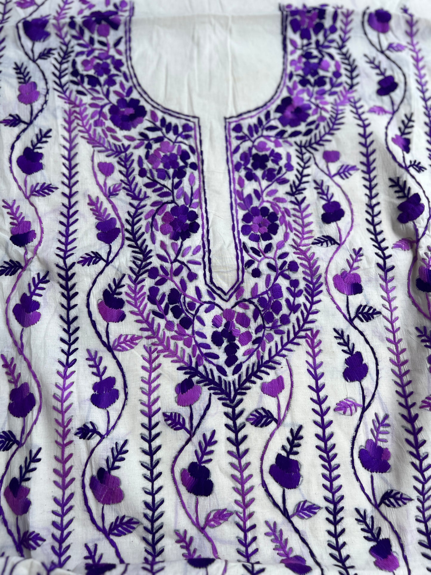 Amethyst Bloom Ivory Hand-Embroidered Suit Set