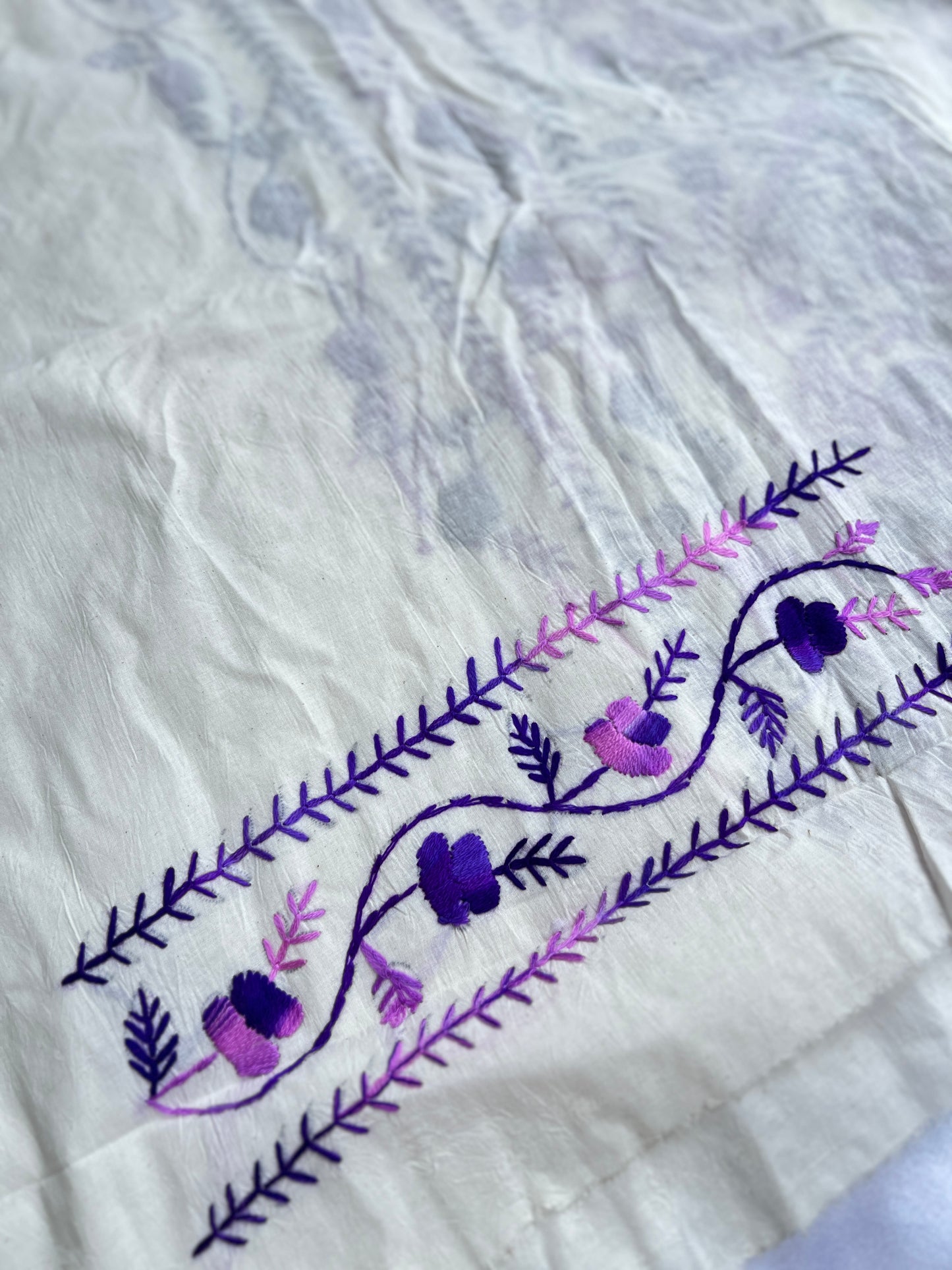 Amethyst Bloom Ivory Hand-Embroidered Suit Set