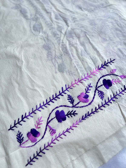 Amethyst Bloom Ivory Hand-Embroidered Suit Set