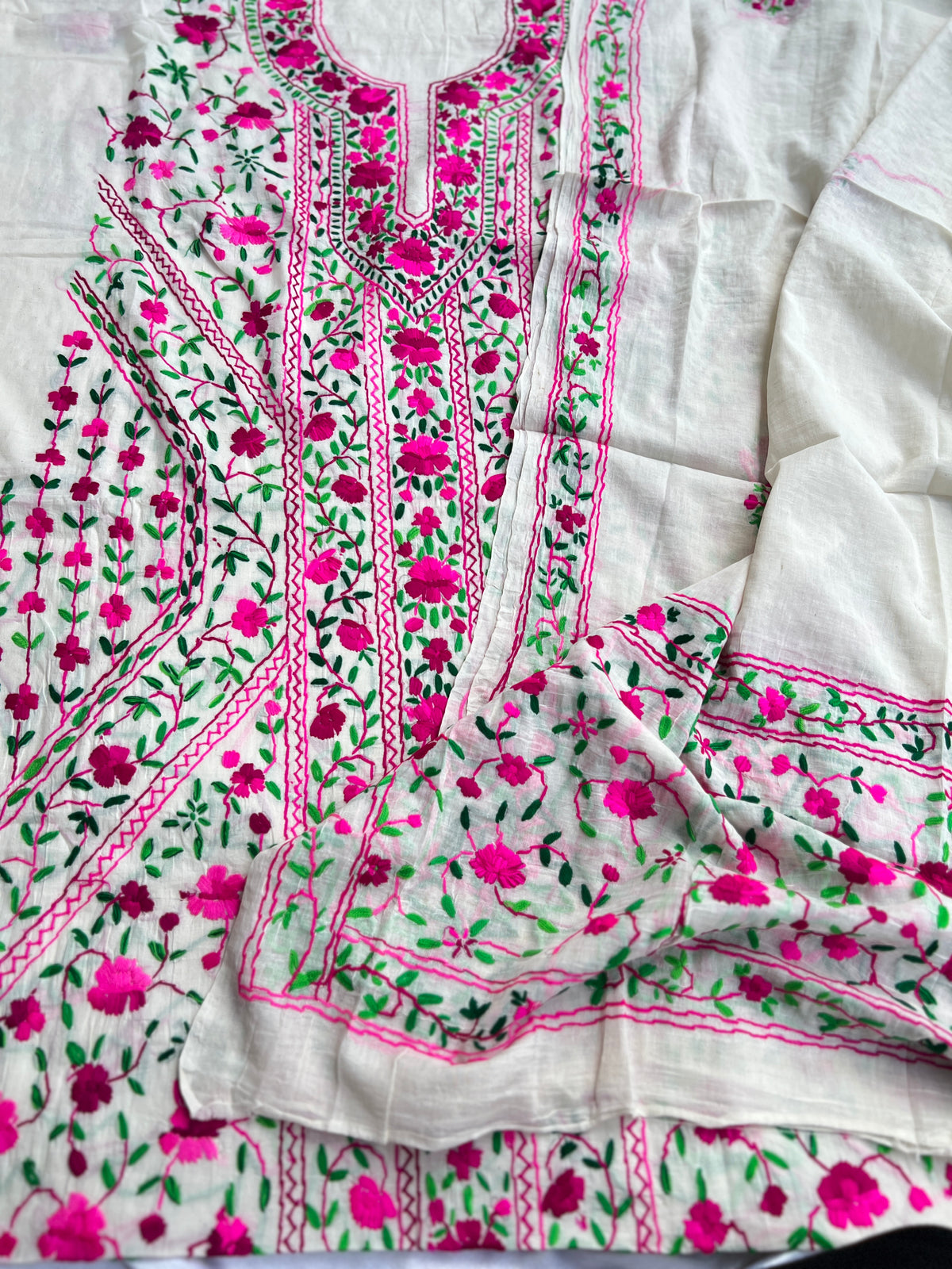 Gulbahar Ivory Hand-Embroidered Suit Set