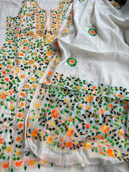 Marigold Ivory Hand-Embroidered Suit Set