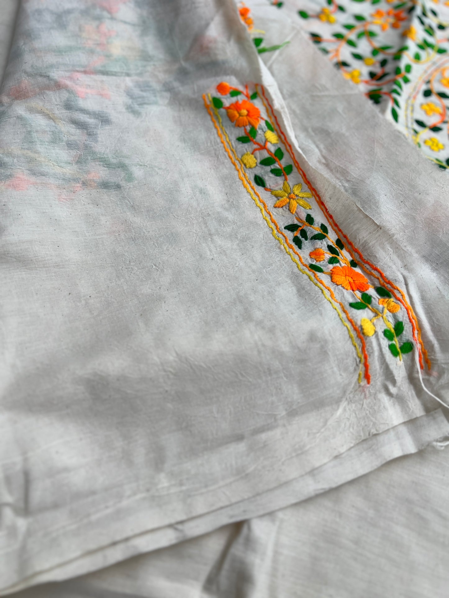 Marigold Ivory Hand-Embroidered Suit Set