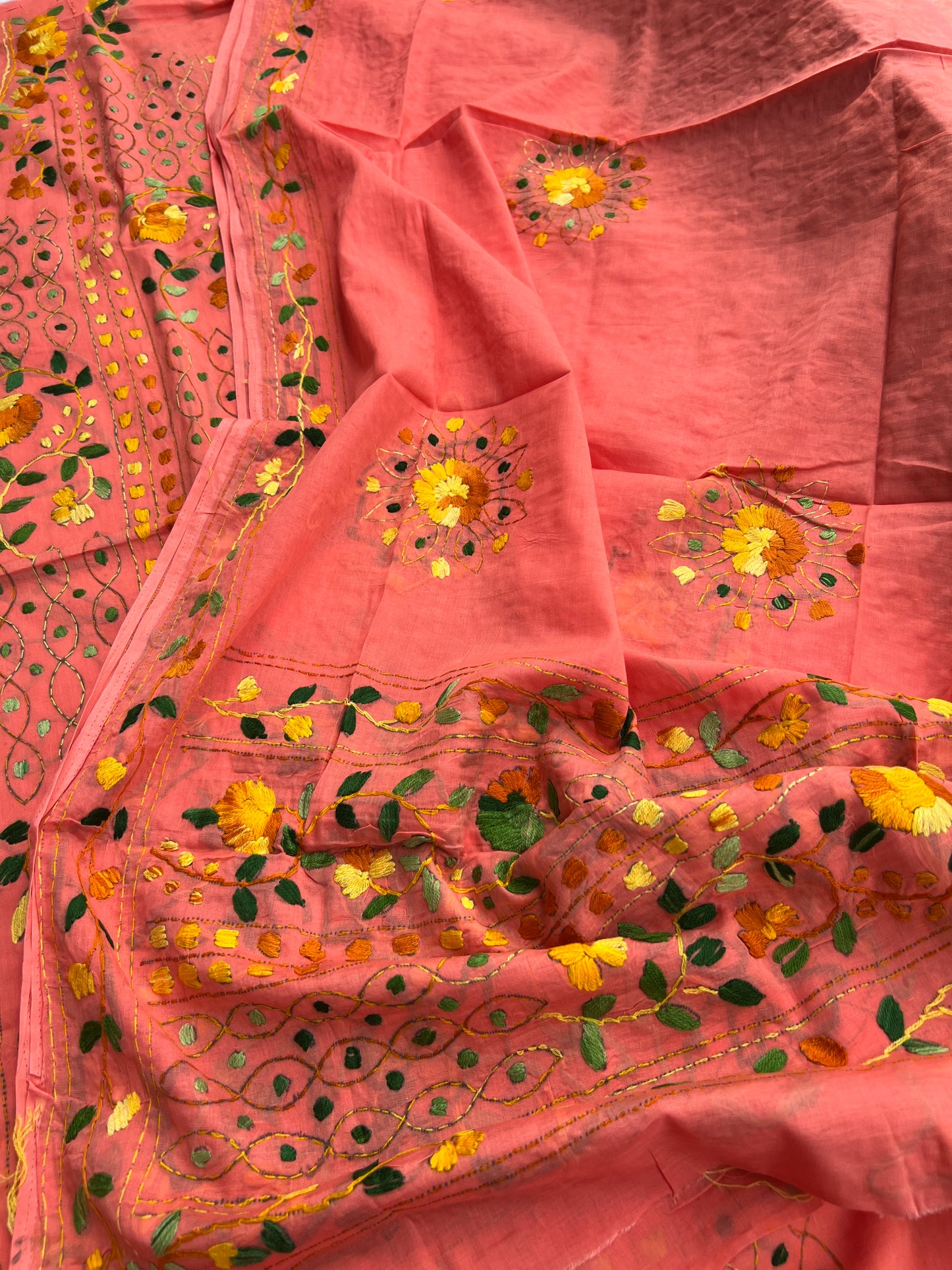 Gulmohar Pink Hand-Embroidered Suit Set