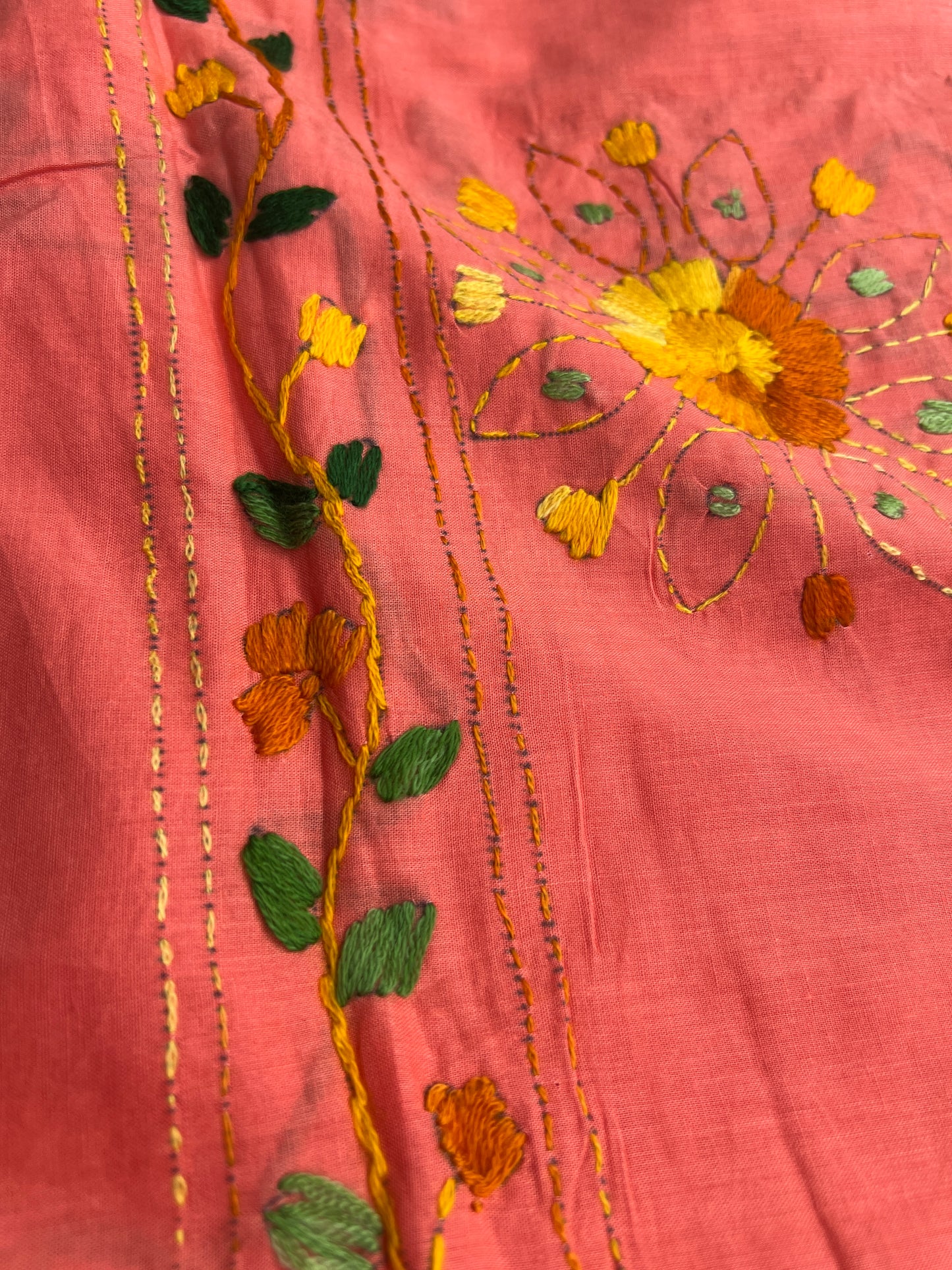 Gulmohar Pink Hand-Embroidered Suit Set