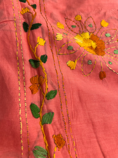 Gulmohar Pink Hand-Embroidered Suit Set
