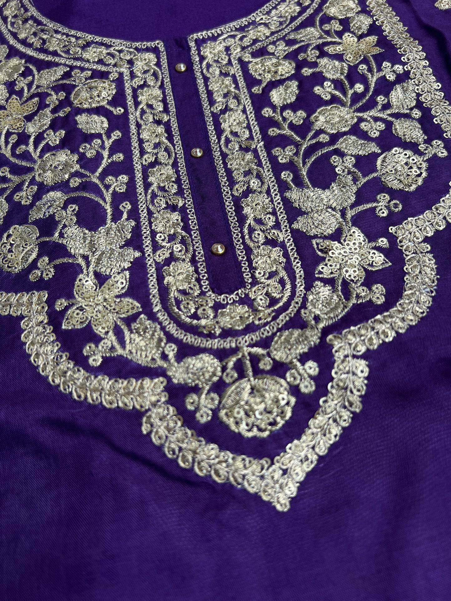 Dori work  Russian Silk suit with Bandhani print Dupatta