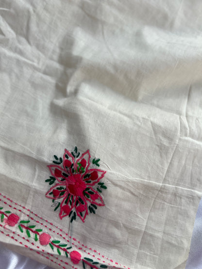 Ivory Multicolour Floral Hand-Embroidered Suit Set
