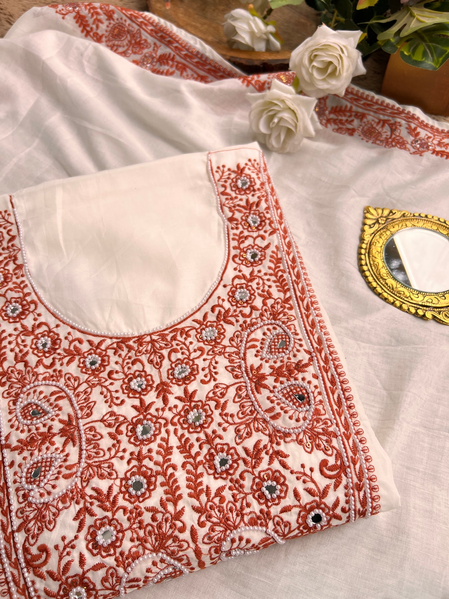 Chikankari-Inspired Cotton Set ✨