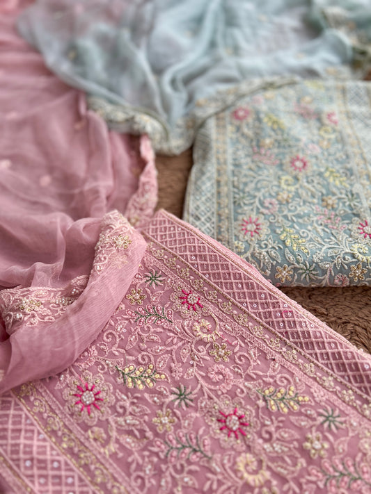 Elegant Embroidered Georgette Chikankari Salwar Suit