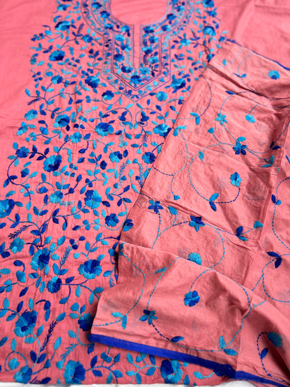 Rose Pink Floral Embroidered Suit