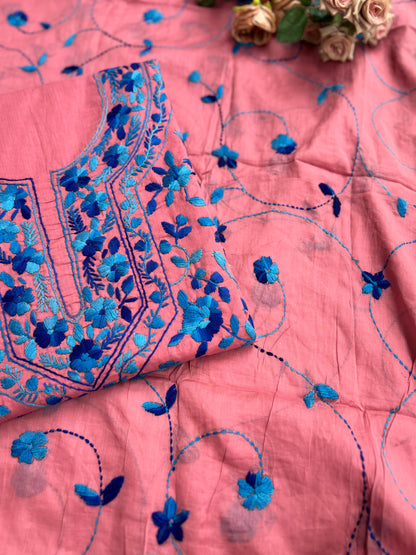Rose Pink Floral Embroidered Suit