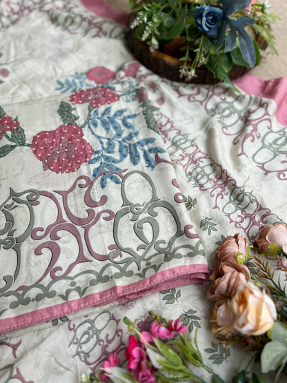 Pastel Bloom Muslin Suit Set