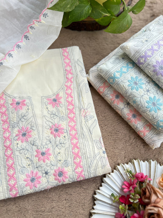 Pure Cotton Chikankari-Inspired Suit