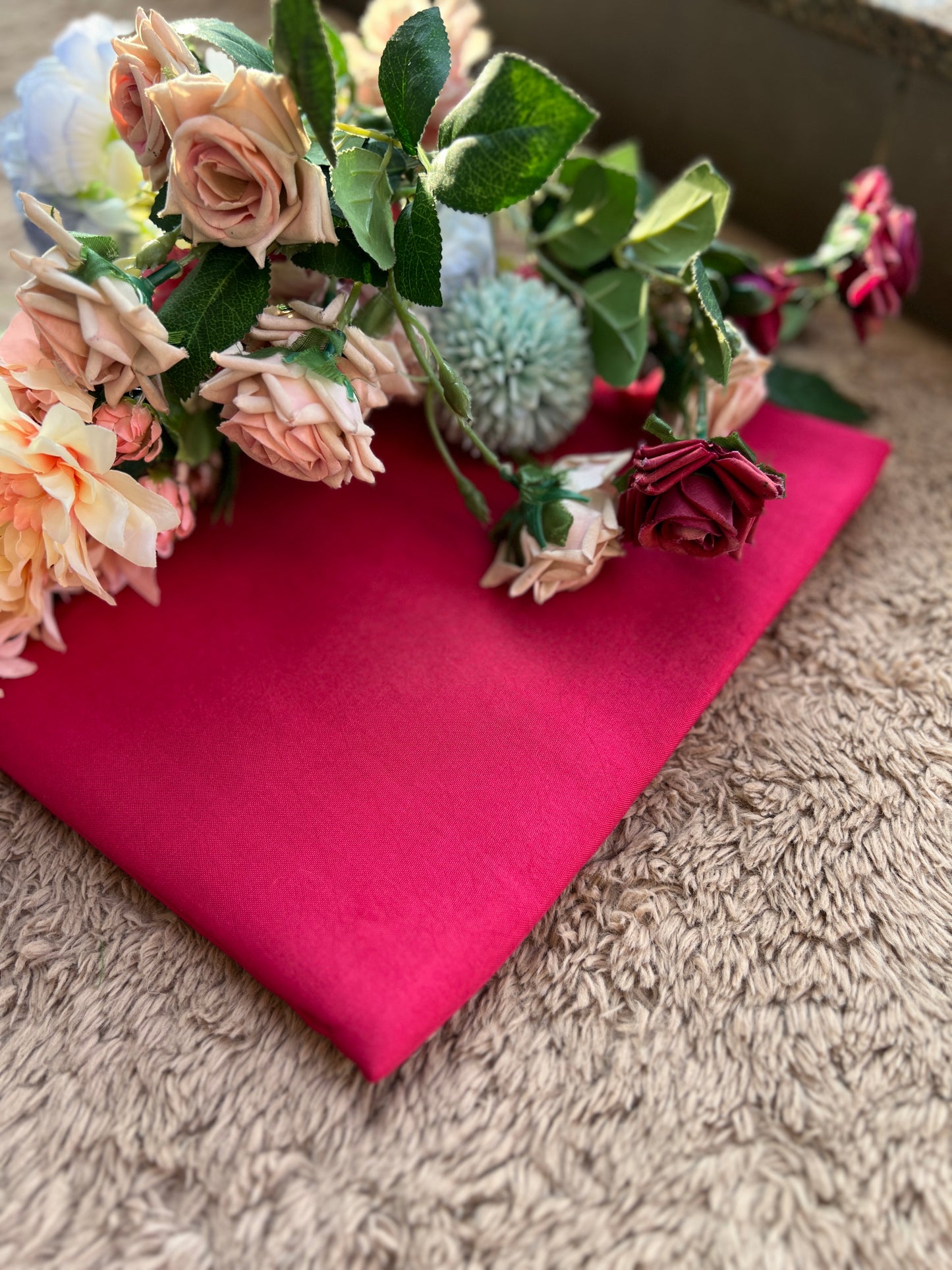 Fuchsia Chanderi Silk Suit with Banarasi Dupatta