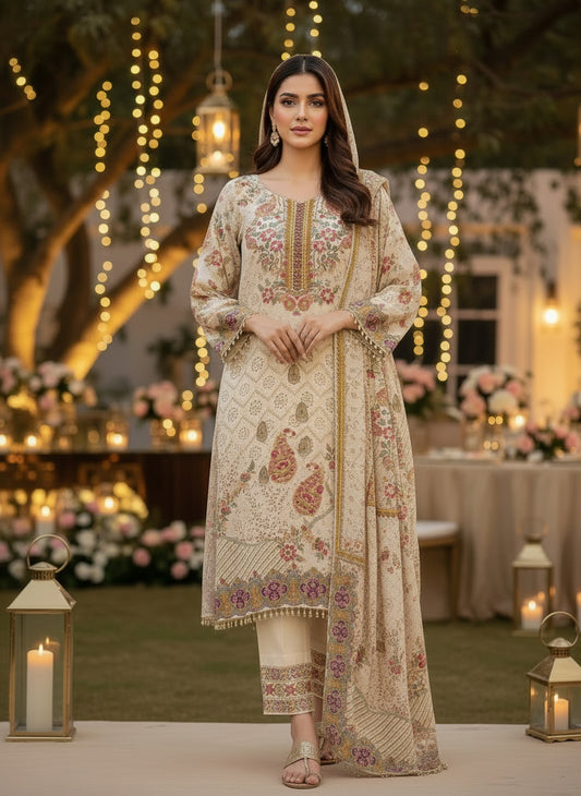 Elegant Crepe Pakistani Stitched Salwar Suit with Intricate Mirror Work