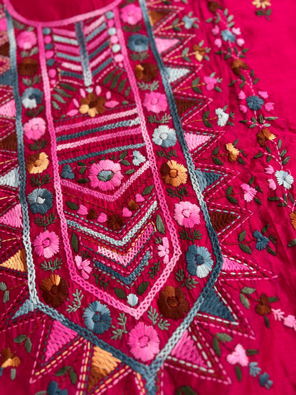 Rani Pink Hand-Embroidered Elegance