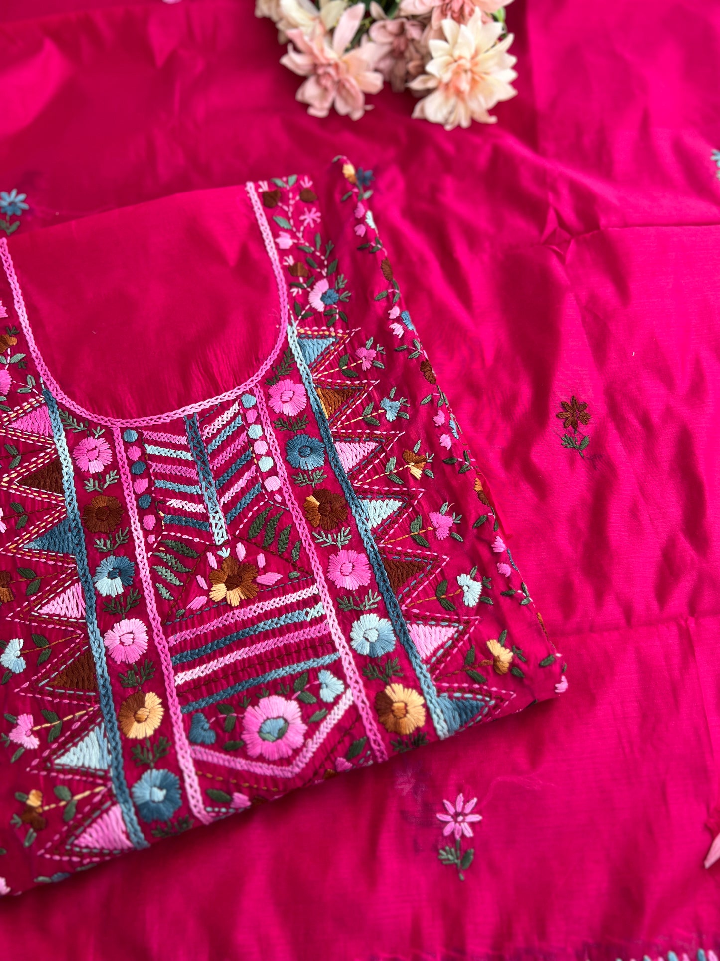 Rani Pink Hand-Embroidered Elegance