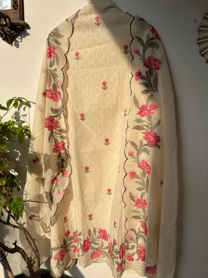 Cross-Stitched Inspired Cotton Elegance