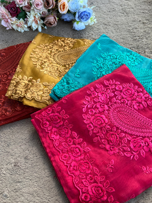 Luxury Organza Glow • Designer Embroidered Suit Set