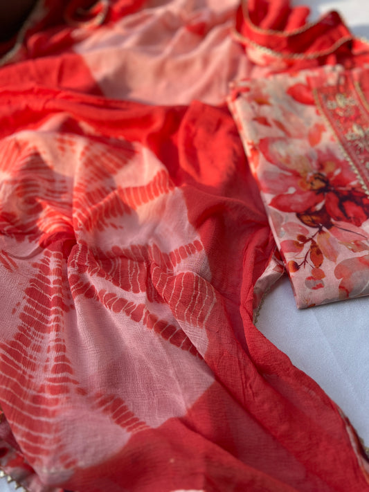 Floral Elegance with Tie-Dye Twist