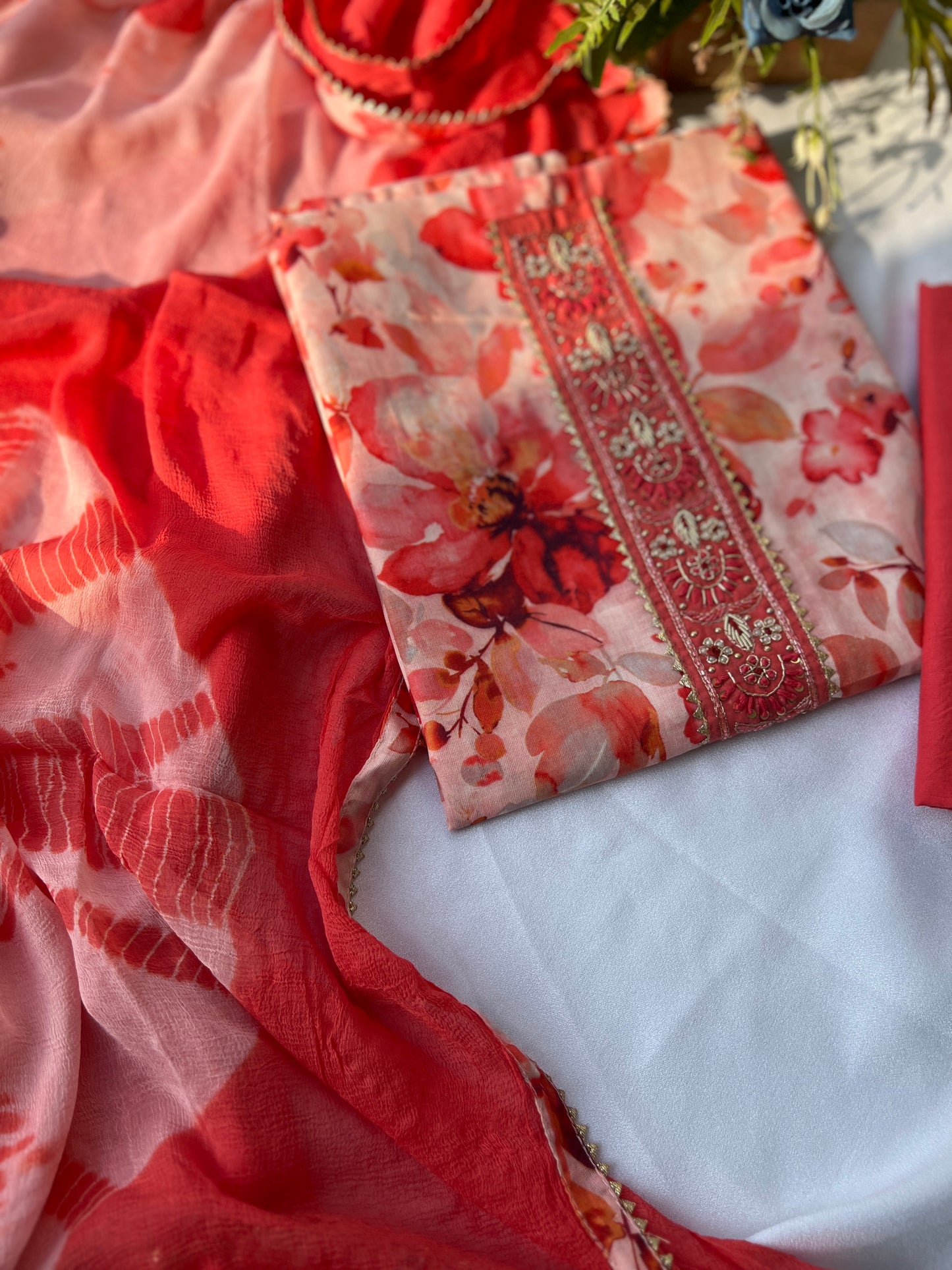 Floral Elegance with Tie-Dye Twist